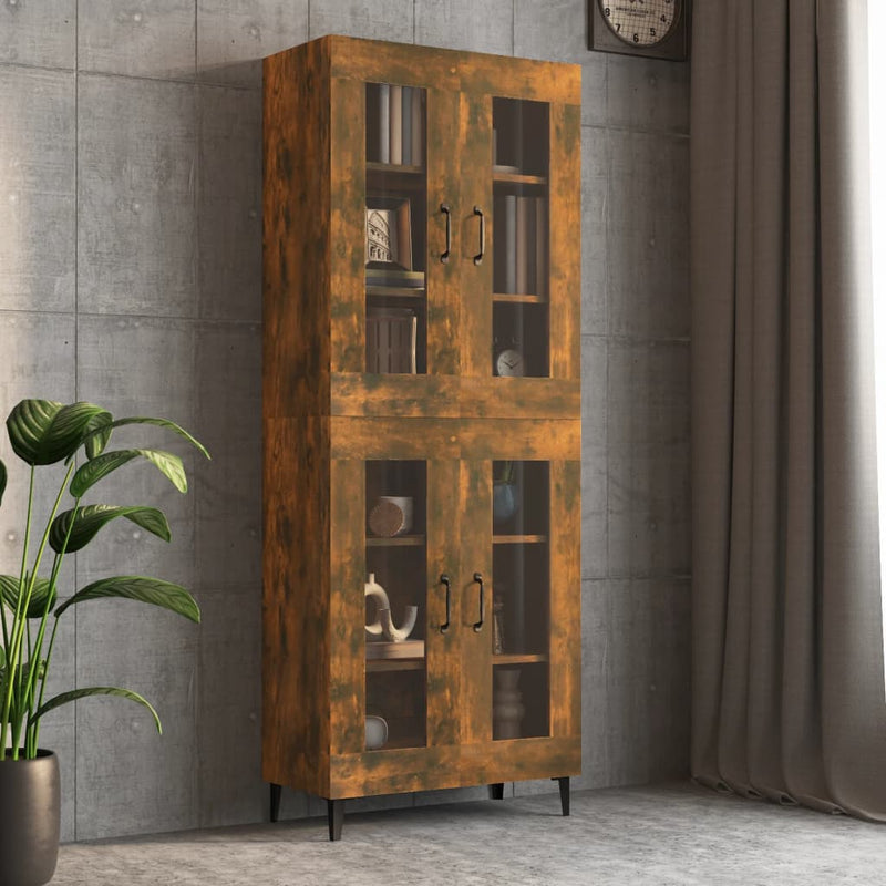 Hanging Wall Cabinet Smoked Oak 69.5x34x90 cm