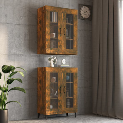 Hanging Wall Cabinet Smoked Oak 69.5x34x90 cm