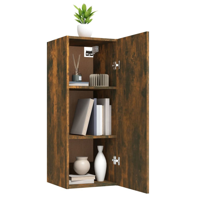 Wall Cabinet Smoked Oak 34.5x34x90 cm Engineered Wood