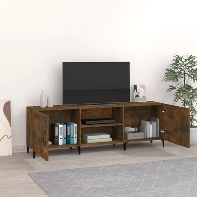 TV Cabinet Smoked Oak 150x30x50 cm Engineered Wood