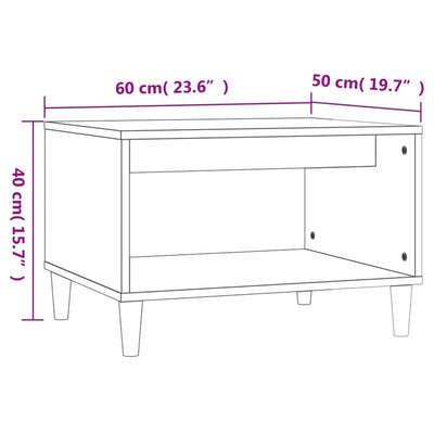 Coffee Table Smoked Oak 60x50x40 cm Engineered Wood