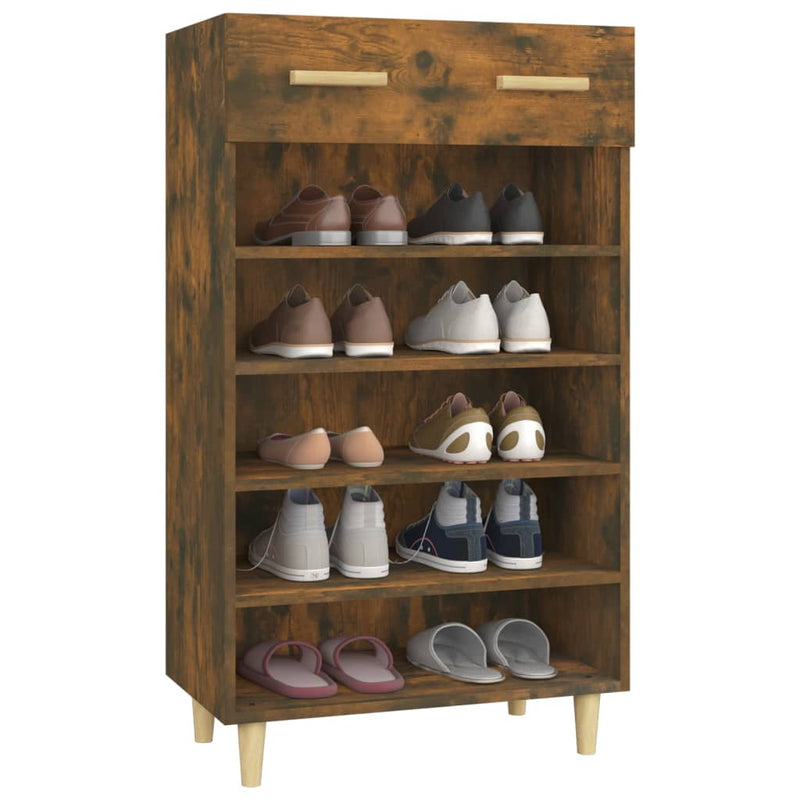 Shoe Cabinet Smoked Oak 60x35x105 cm Engineered Wood