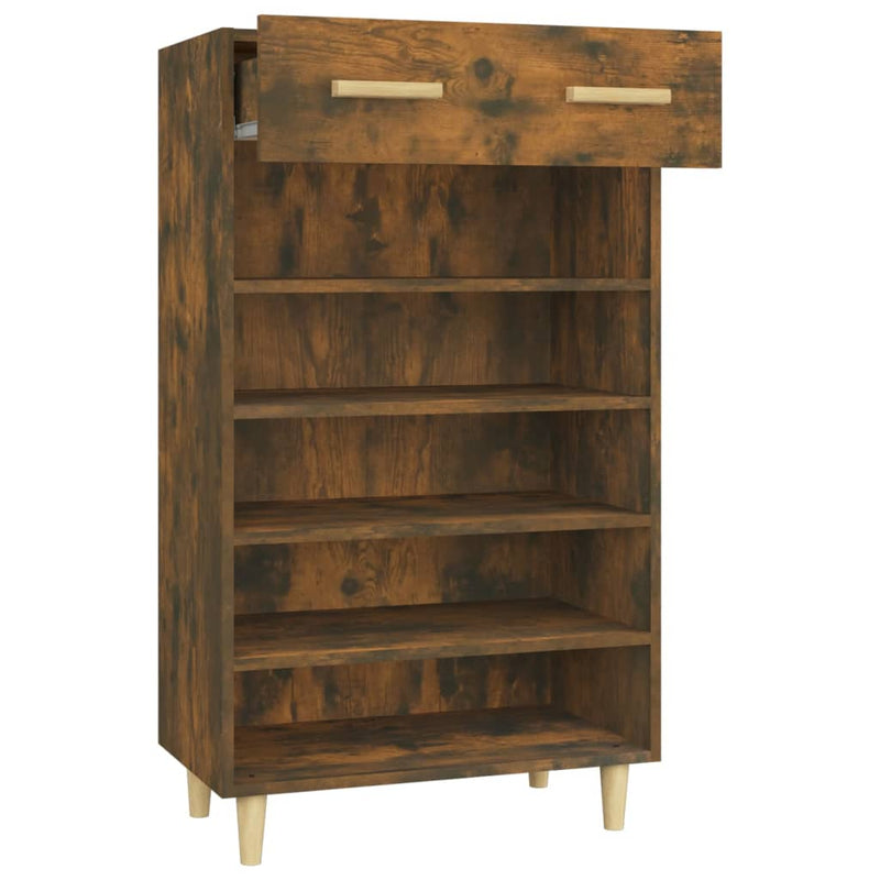 Shoe Cabinet Smoked Oak 60x35x105 cm Engineered Wood