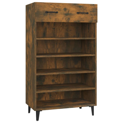 Shoe Cabinet Smoked Oak 60x35x105 cm Engineered Wood