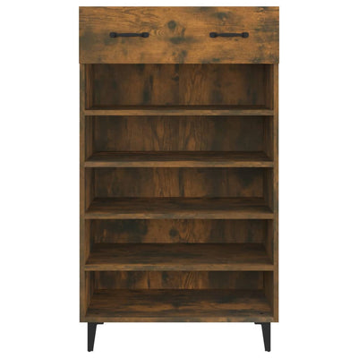 Shoe Cabinet Smoked Oak 60x35x105 cm Engineered Wood