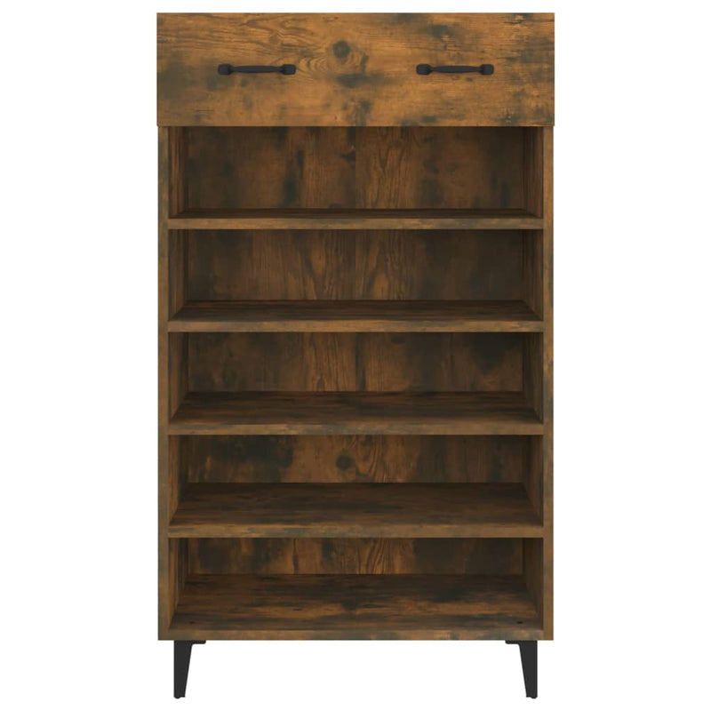 Shoe Cabinet Smoked Oak 60x35x105 cm Engineered Wood