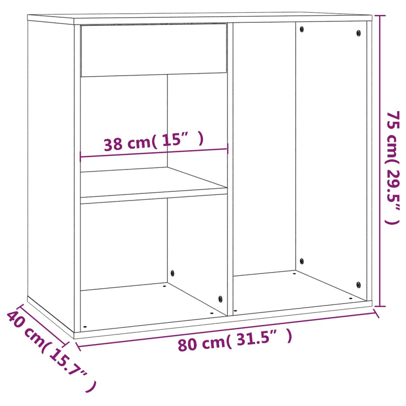 Cosmetic Cabinet Smoked Oak 80x40x75 cm Engineered Wood