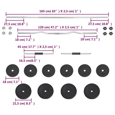 Barbell and Dumbbell Set 30 kg