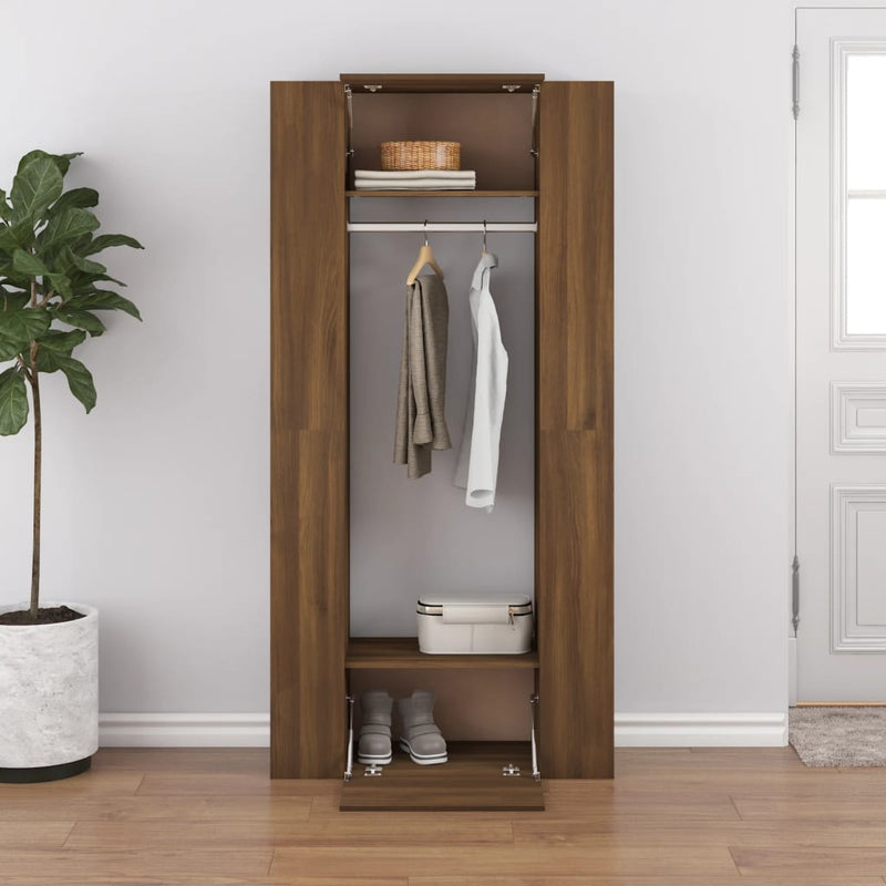 Hallway Cabinets 2 pcs Brown Oak Engineered Wood