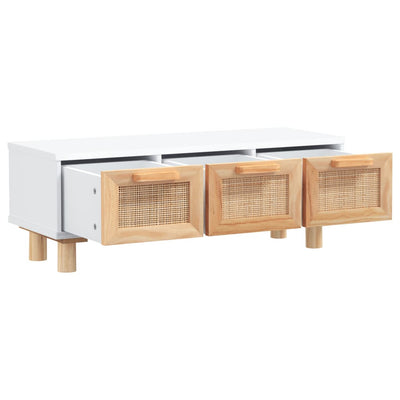 Coffee Table White 80x40x30 cm Engineered Wood&Solid Wood Pine