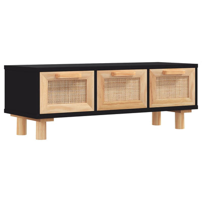 Coffee Table Black 80x40x30 cm Engineered Wood&Solid Wood Pine