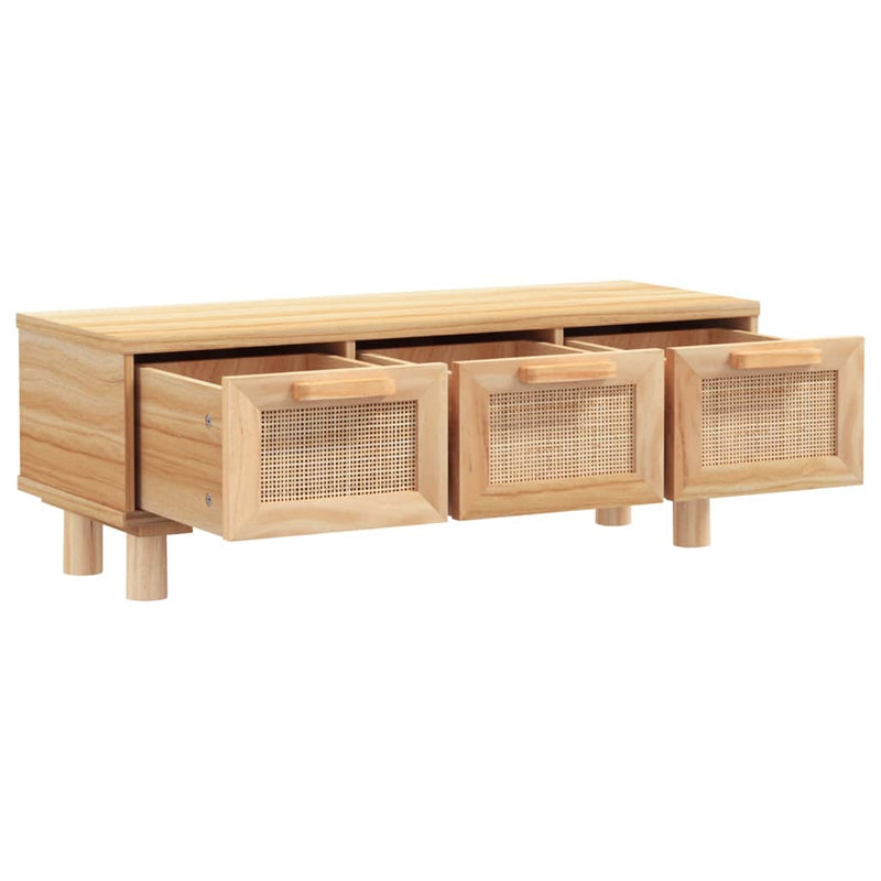 Coffee Table Brown 80x40x30 cm Engineered Wood&Solid Wood Pine