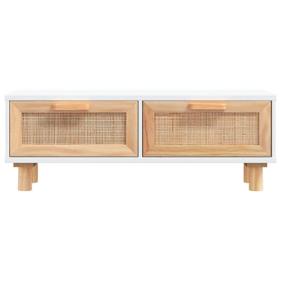 Coffee Table White 80x40x30 cm Engineered Wood&Solid Wood Pine