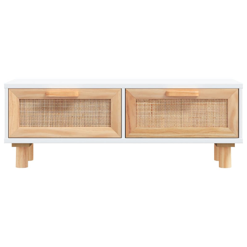 Coffee Table White 80x40x30 cm Engineered Wood&Solid Wood Pine