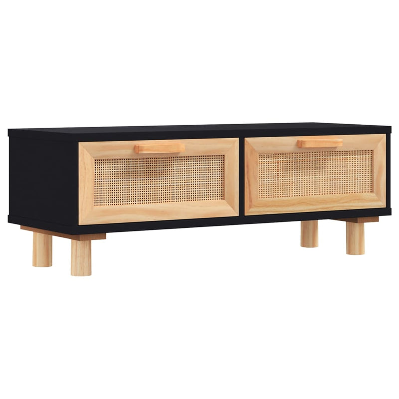 Coffee Table Black 80x40x30 cm Engineered Wood&Solid Wood Pine