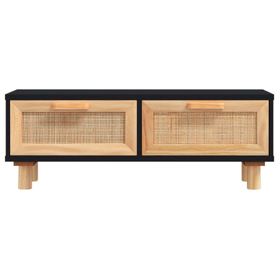 Coffee Table Black 80x40x30 cm Engineered Wood&Solid Wood Pine