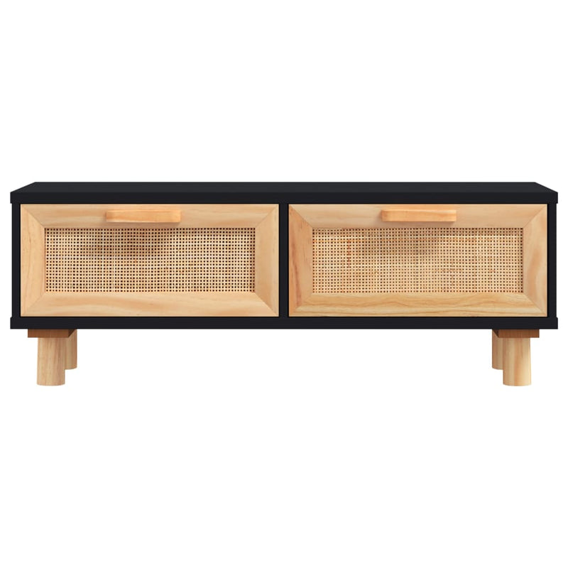 Coffee Table Black 80x40x30 cm Engineered Wood&Solid Wood Pine