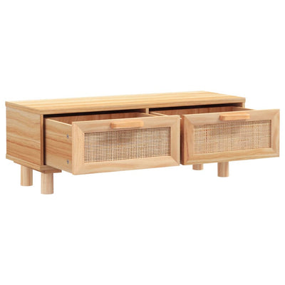 Coffee Table Brown 80x40x30 cm Engineered Wood&Solid Wood Pine