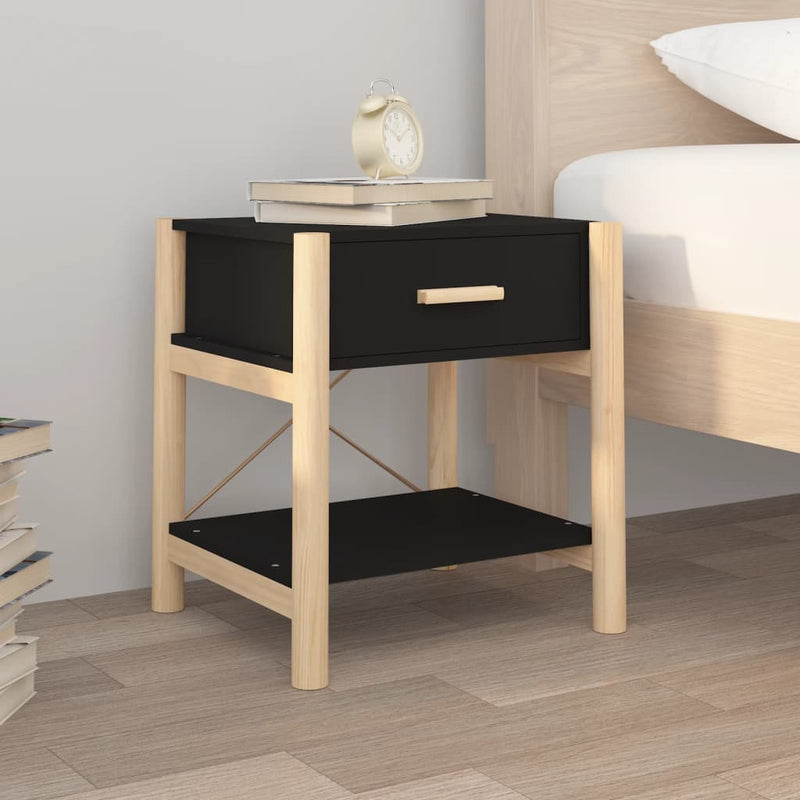 Bedside Tables 2pcs Black 42x38x45 cm Engineered Wood