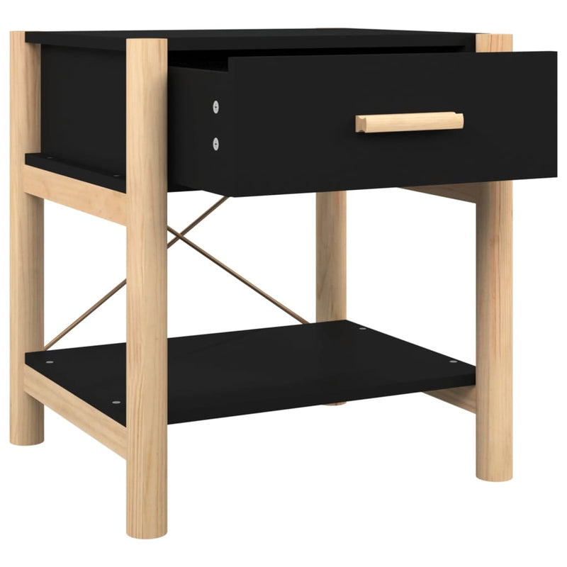 Bedside Tables 2pcs Black 42x38x45 cm Engineered Wood