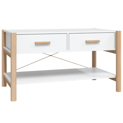 Coffee Table White 82x48x45 cm Engineered Wood