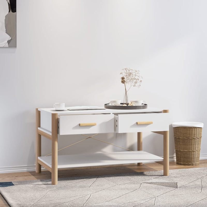 Coffee Table White 82x48x45 cm Engineered Wood