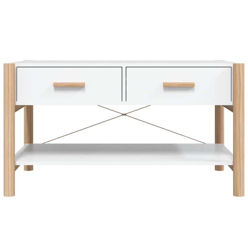 Coffee Table White 82x48x45 cm Engineered Wood