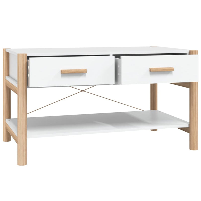 Coffee Table White 82x48x45 cm Engineered Wood