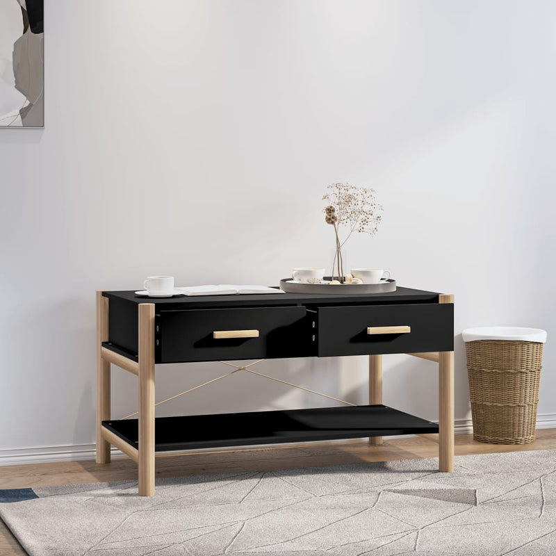 Coffee Table Black 82x48x45 cm Engineered Wood