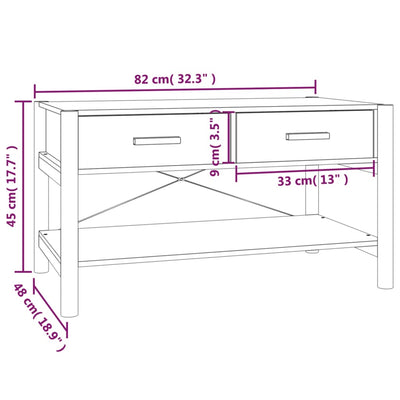 Coffee Table Black 82x48x45 cm Engineered Wood