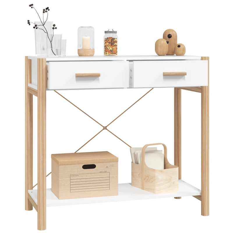 Console Table White 82x38x75 cm Engineered Wood