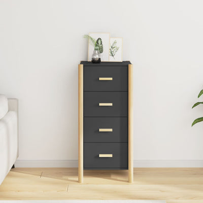 Highboard Black 42x38x90 cm Engineered Wood