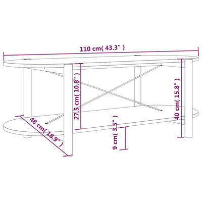 Coffee Table Black 110x48x40 cm Engineered Wood