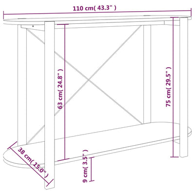 Console Table Black 110x38x75 cm Engineered Wood