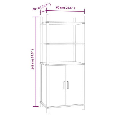 Highboard White 60x40x141 cm Engineered Wood