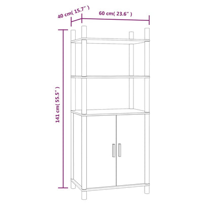 Highboard Black 60x40x141 cm Engineered Wood