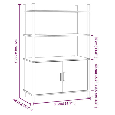 Highboard White 80x40x121 cm Engineered Wood