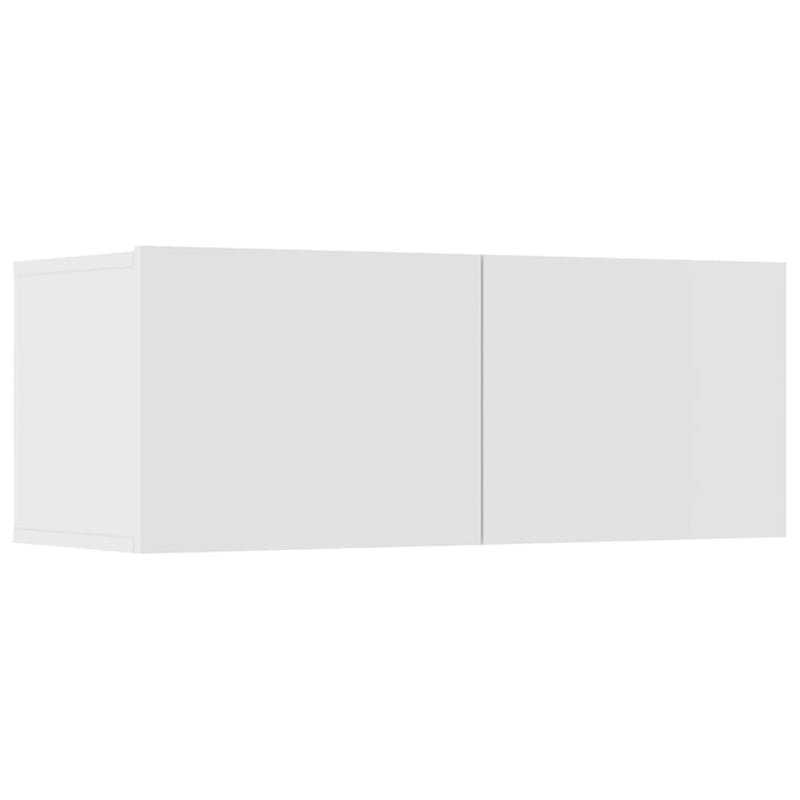 7 Piece TV Cabinet Set White Engineered Wood