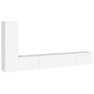 3 Piece TV Cabinet Set White Engineered Wood