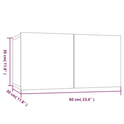 4 Piece TV Cabinet Set White Engineered Wood