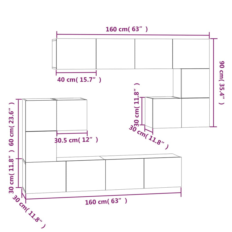 Wall-mounted TV Cabinet White Engineered Wood