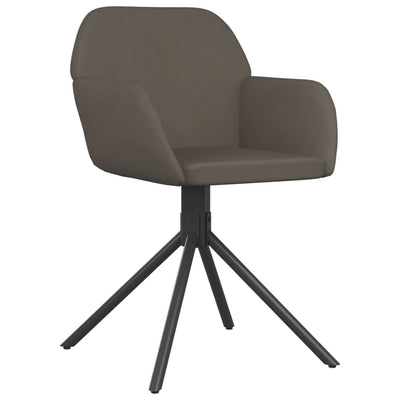 Swivel Dining Chairs 2 pcs Dark Grey Velvet