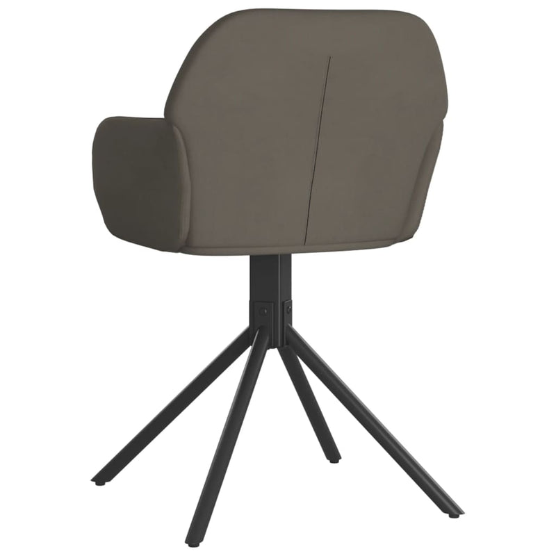 Swivel Dining Chairs 2 pcs Dark Grey Velvet