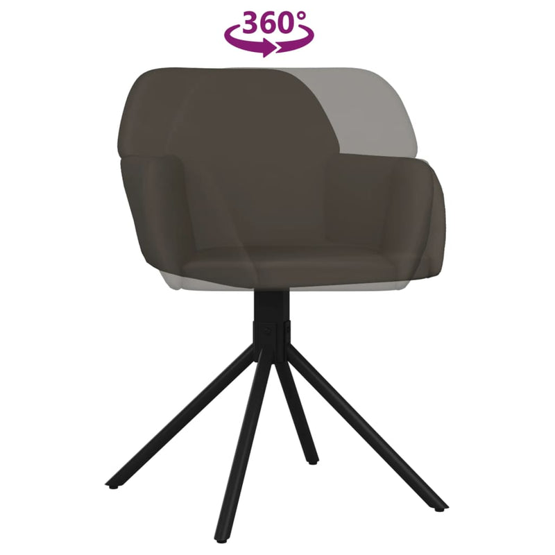 Swivel Dining Chairs 2 pcs Dark Grey Velvet