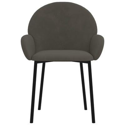 Dining Chairs 2 pcs Dark Grey Velvet