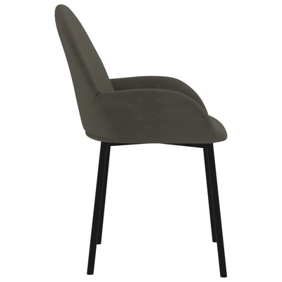 Dining Chairs 2 pcs Dark Grey Velvet