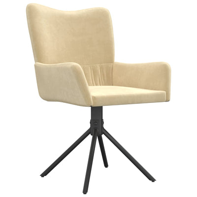 Swivel Dining Chairs 2 pcs Cream Velvet