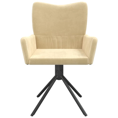 Swivel Dining Chairs 2 pcs Cream Velvet