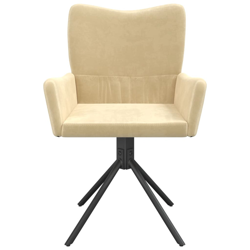 Swivel Dining Chairs 2 pcs Cream Velvet