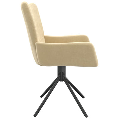 Swivel Dining Chairs 2 pcs Cream Velvet